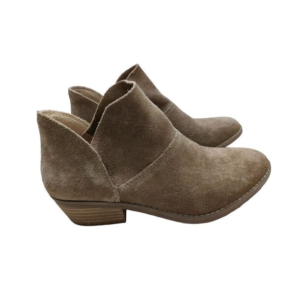 Lucky Brand Fahmida Ankle Bootie Boot Tan Suede Leather Womens 6.5 - Picture 3 of 8